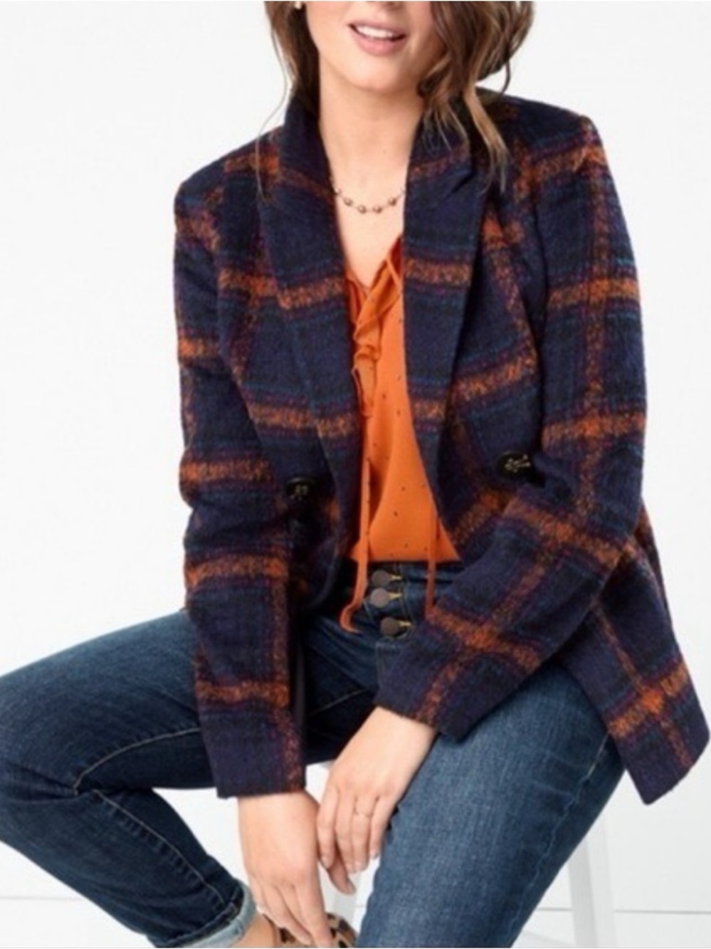 CAbi Checkmate Double-Breasted Blazer Medium